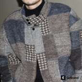 Lab 撞色设计 AW25 GcBrand 复古主题元 素 格子立领棉衣 毛呢外套