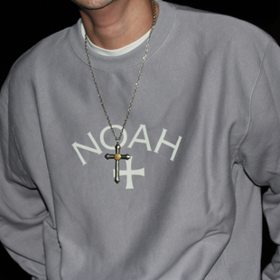 GcBrand NOAH 十字植绒印花图案 秋冬男女宽松长袖保暖加绒卫衣潮