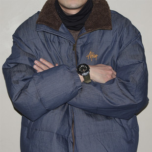 复古主题元 AW25 素 羊羔毛领设计 牛仔棉服 GcBrand 立领棉衣 Lab