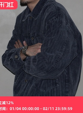 GcBrand Lab Jacket AW25 日系复古多口袋水洗做旧灯芯绒夹克上衣