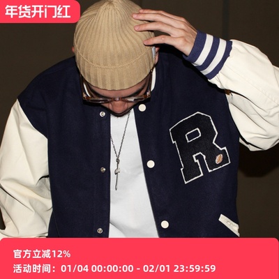 美式复古夹克外套刺绣棒球服