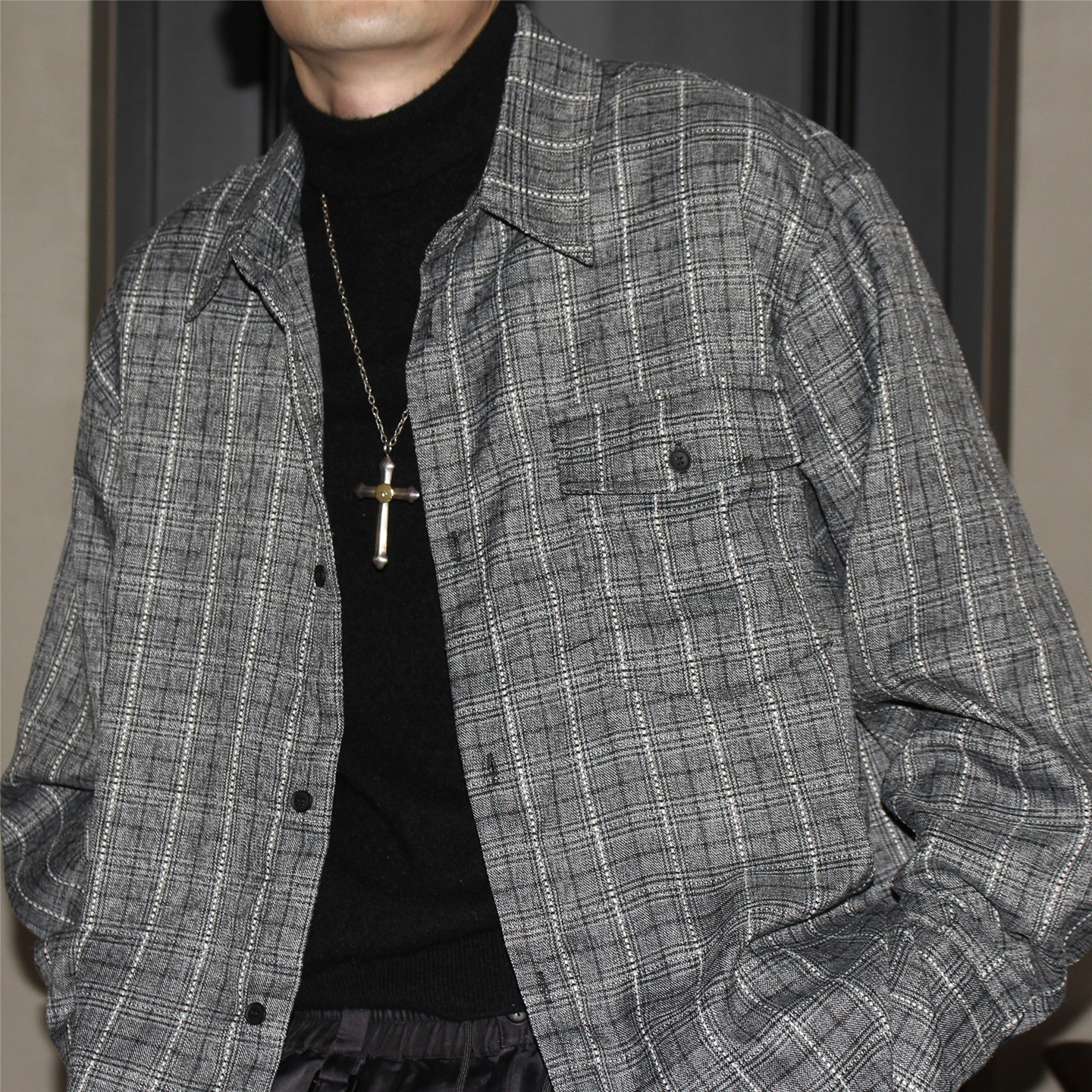 GcBrand Lab AW25 复古主题元素 美式休闲宽松男女款格子长袖衬衫