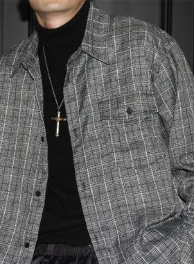 GcBrand Lab AW25 复古主题元素 美式休闲宽松男女款格子长袖衬衫