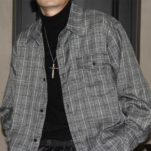 复古主题元 素 衬衫 Lab 格子长袖 AW25 休闲宽松男女款 GcBrand 美式