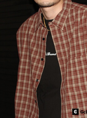 GcBrand Lab AW24 复古主题元素 男女同款 休闲长袖衬衣 格子衬衫