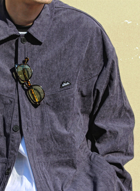 GcBrand Lab Shirt SS23 拼接灯芯绒衬衫潮 美式复古水洗长袖衬衣