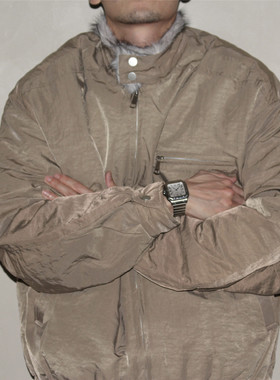 GcBrand Lab AW25 复古主题元素 毛领设计 拉链口袋棉衣 立领棉服