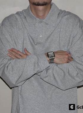 GcBrand Lab 复古基础款 美式复古潮流纯色速干长袖POLO衫T恤上衣