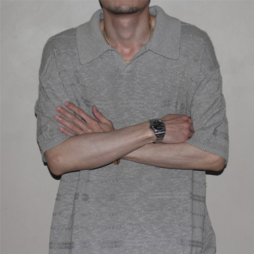 GcBrand Lab SS26 美式复古休闲宽松毛织POLO衫短袖T恤上衣老钱风