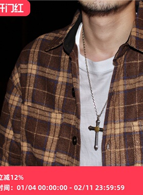 GcBrand FdbF DCDT 2019AW秋冬日系复古格子衬衣呢子衬衫情侣外套