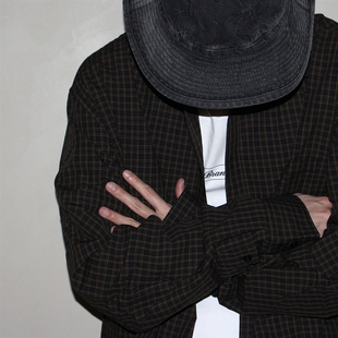 复古主题元 素 衬衫 Lab 休闲长袖 AW24 黑彩格设计 GcBrand 基础款