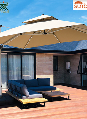 莫家户外遮阳伞别墅大伞庭院伞太阳伞美国赛百伦Sunbrella伞多色