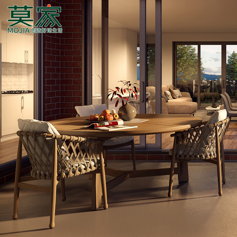 莫家藤编花园露天休闲风阳台椅