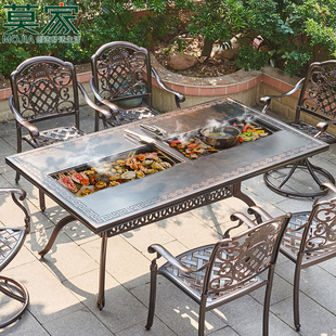 莫家户外休闲桌椅组合外摆室外庭院花园简约铁艺铸铝桌椅阳台椅子