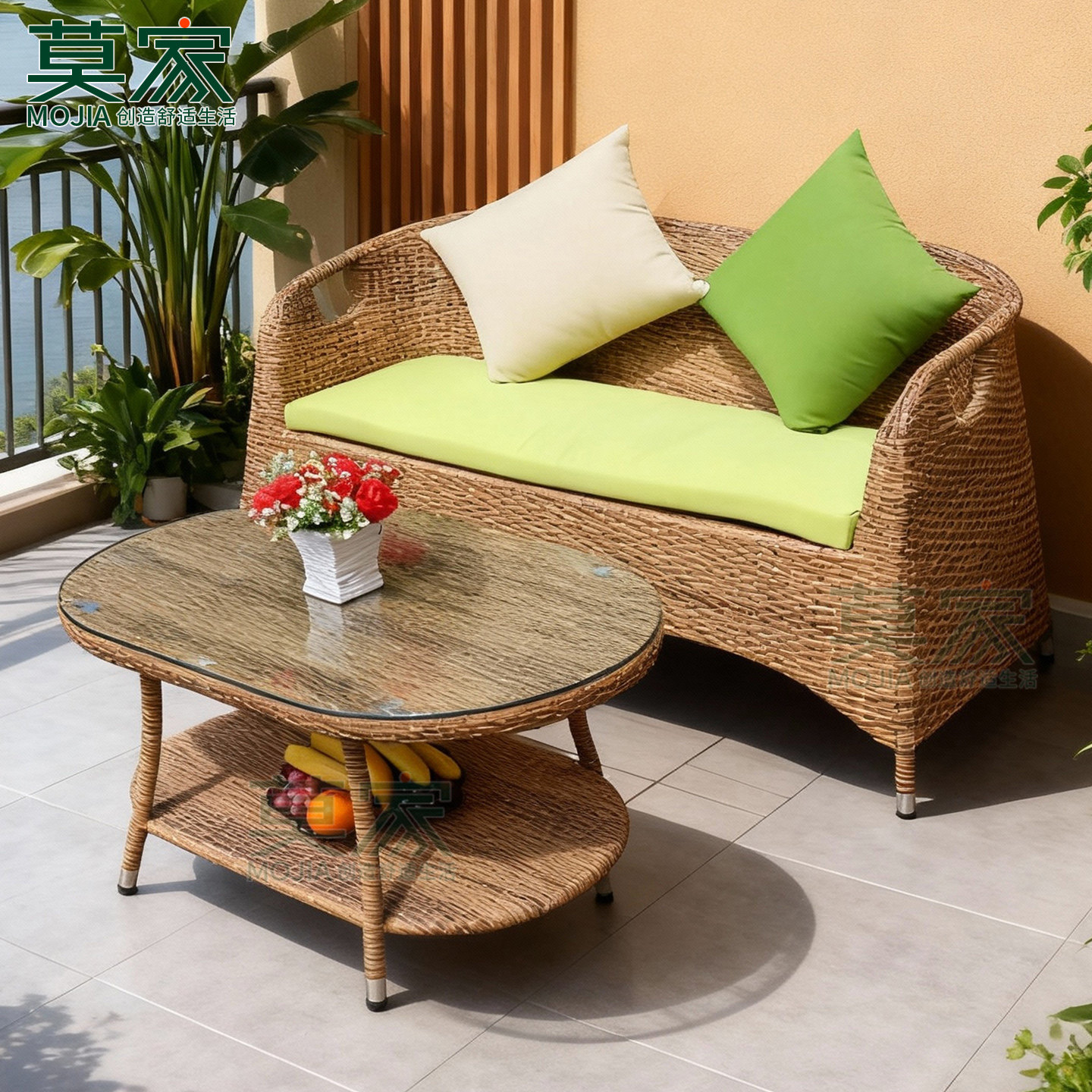 莫家户外小户型露台双人沙发