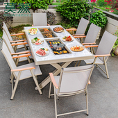 莫家户外烧烤桌椅庭院家用室外别墅花园休闲 合金多功能烧烤桌椅