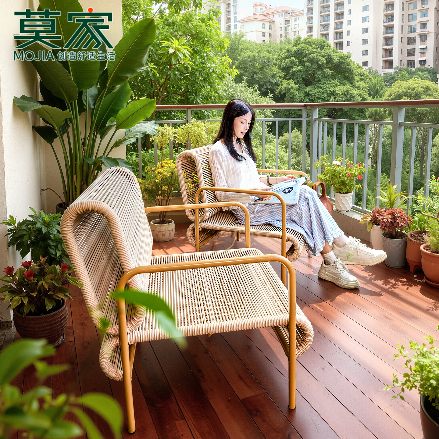 莫家藤编沙发椅户外休闲阳台家具