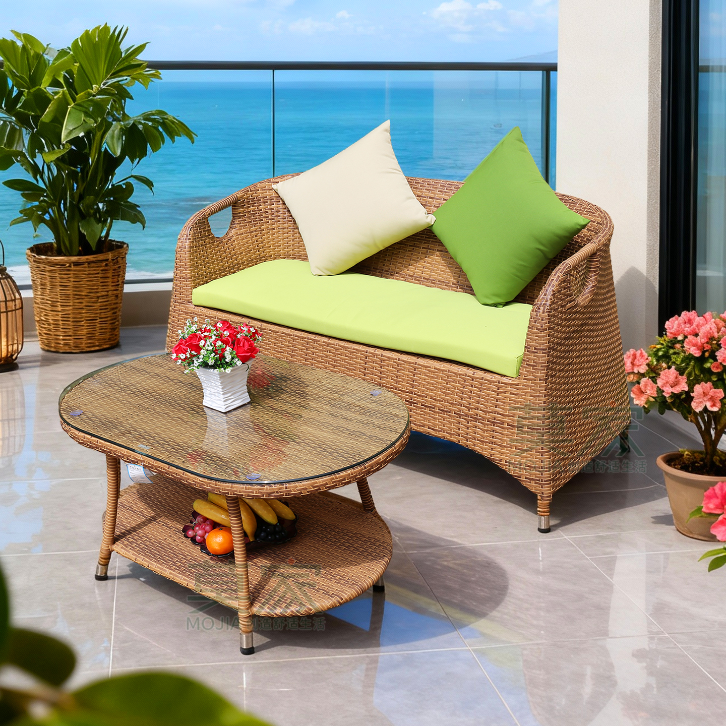 莫家户外小户型露台双人沙发