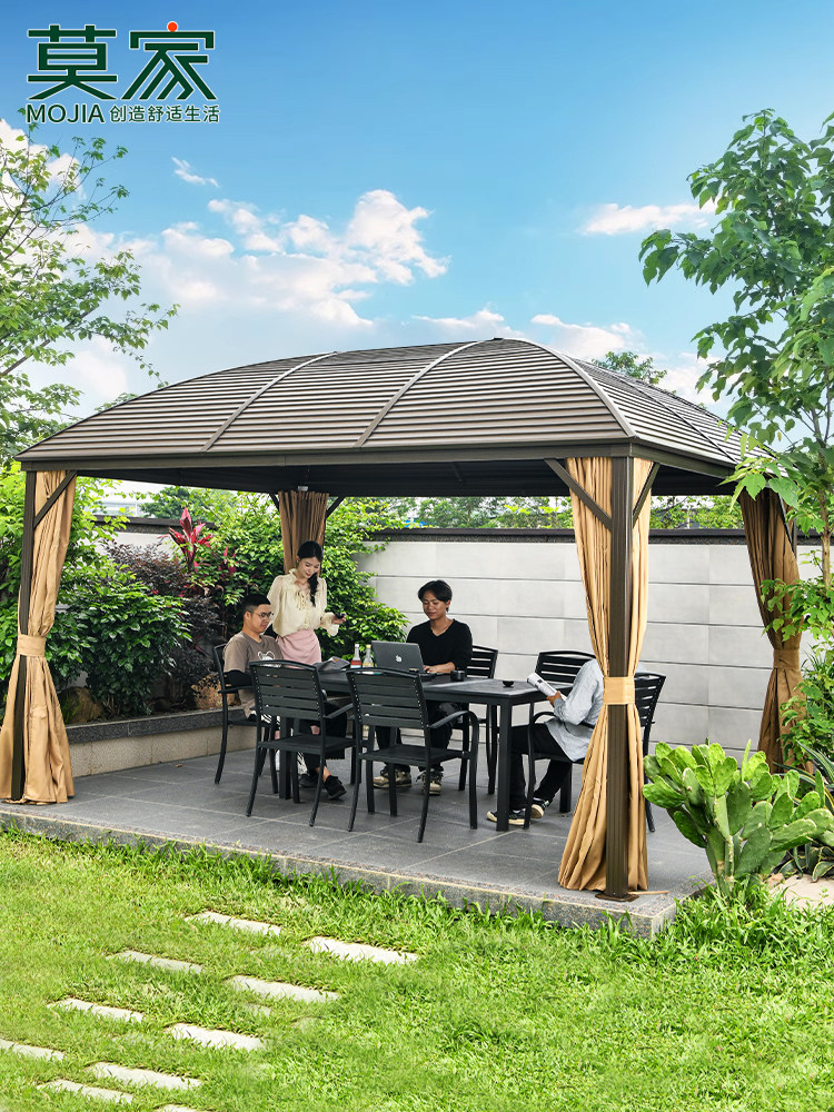 莫家户外凉亭庭院花园别墅休闲亭子室外遮阳棚碳钢镀锌板顶凉亭,住宅家具,木屋凉亭,淘宝优惠券,粉丝福利购,淘宝优惠卷