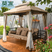 莫家户外秋千躺床摇椅可坐可躺两用秋千椅庭院花园铁艺休闲 吊椅