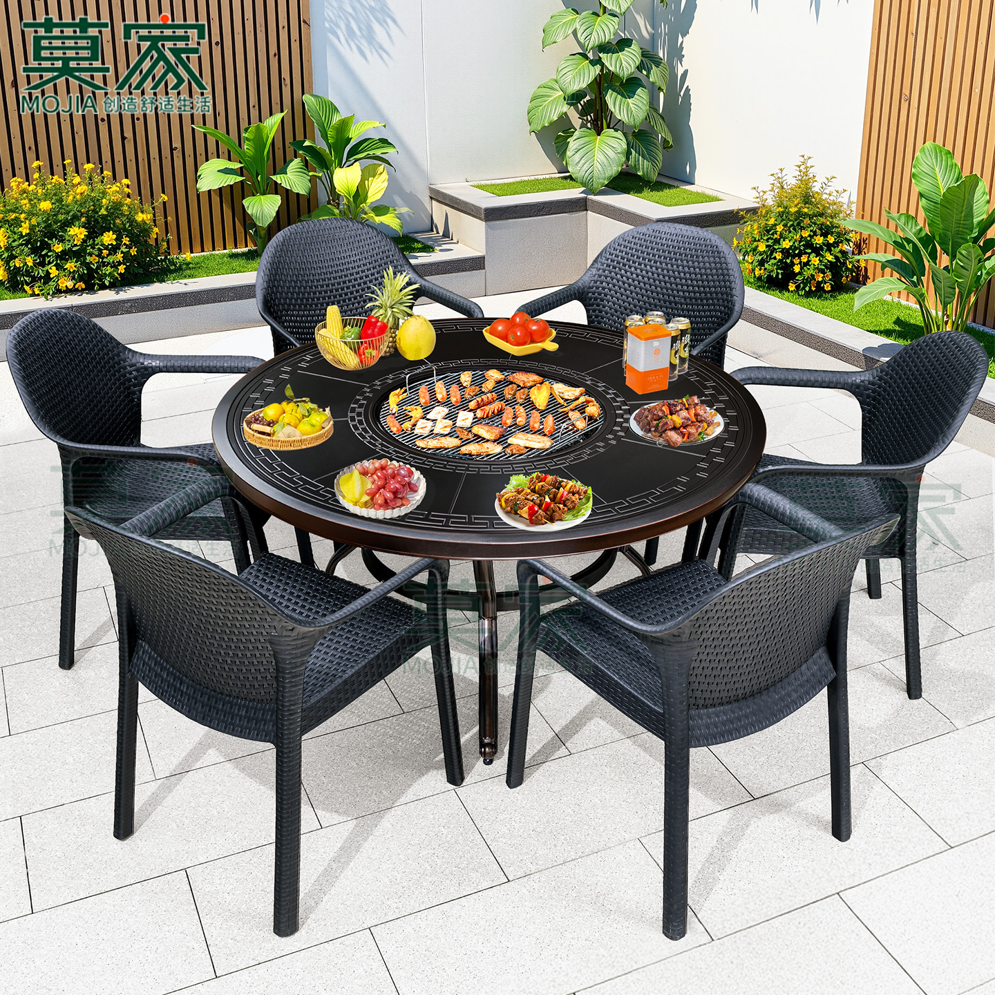 莫家户外铸铝烧烤桌椅十年如新