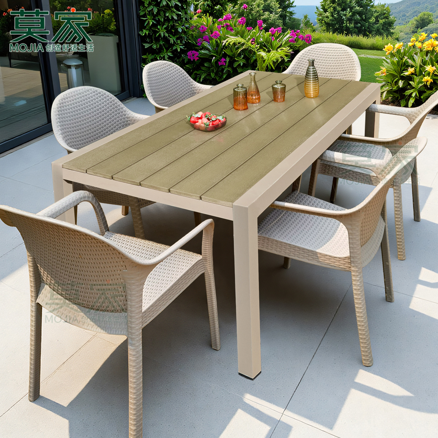 莫家网布材质休闲桌椅