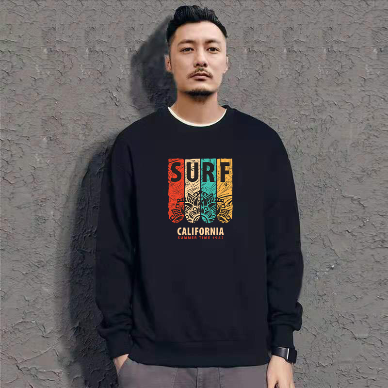 年春秋新款卫衣男加绒宽松圆领外套ins潮牌男装秋冬上衣长袖