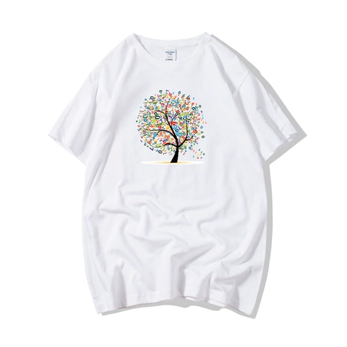 Летняя трендовая хлопковая футболка с коротким рукавом, парная одежда для влюбленных, круглый воротник