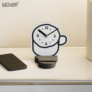 WOZOOM屋准入户玄关钟表摆放式时钟摆件家居桌面创意支架装饰品