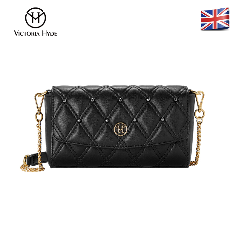 Victoria Hyde包包女珍珠香包小方包小众单肩百搭信封包真皮羊皮