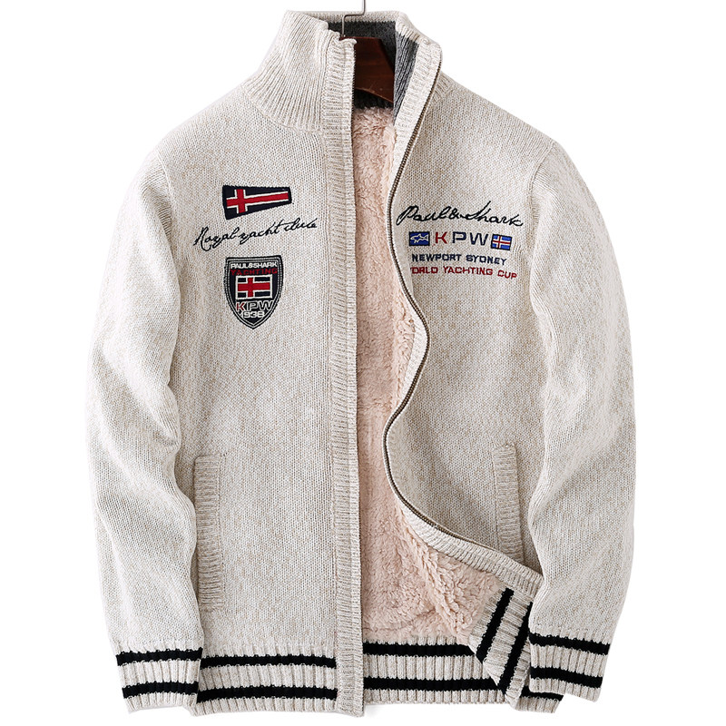 毛衣外套男士韩版潮流加厚加绒立领拉链毛线衣外穿针织衫男开衫,男装,针织衫/毛衣,淘宝优惠券,粉丝福利购,淘宝优惠卷