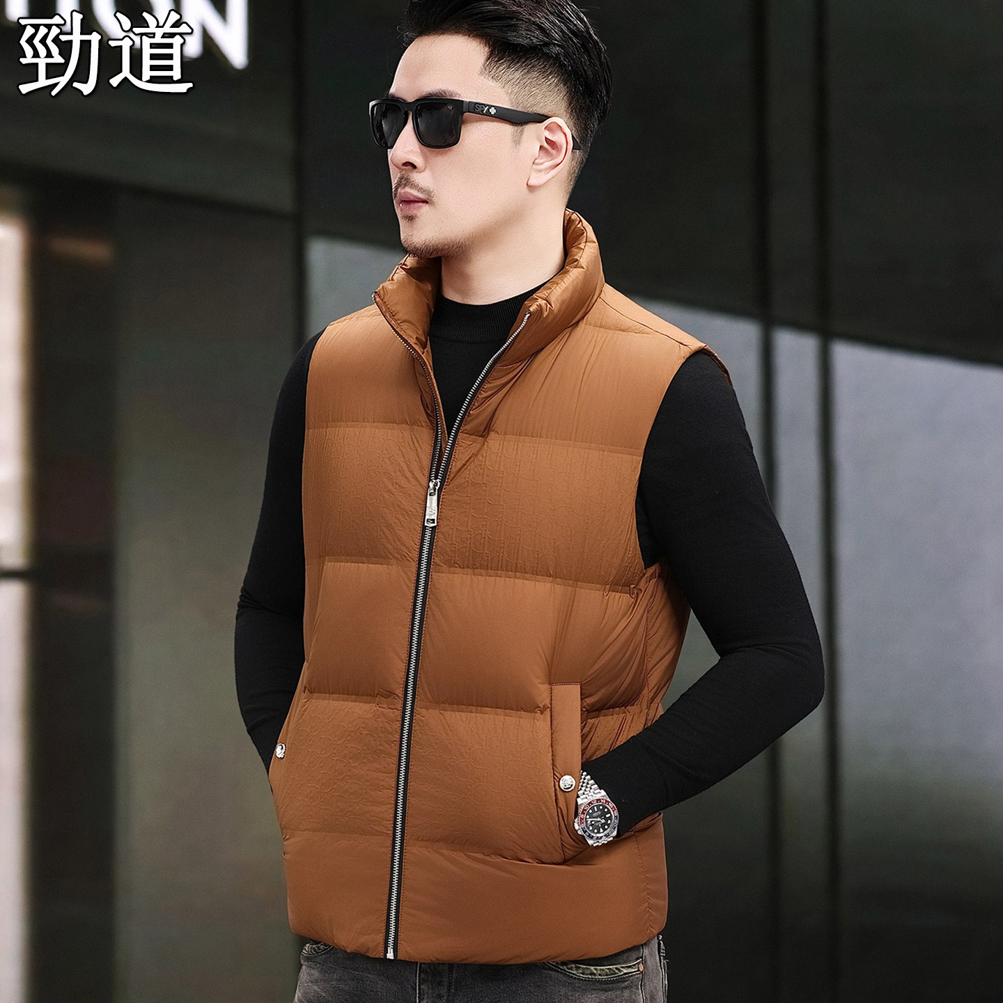 中青年立领羽绒马甲男士加厚保暖