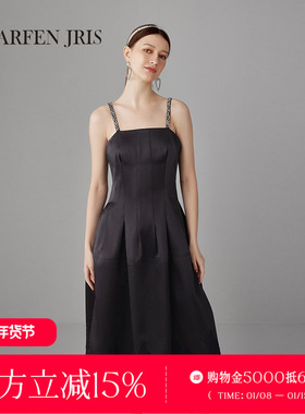 CHARFENJRIS朝峰春季气质高级感赫本风吊带连衣裙CFF1B916-9016G