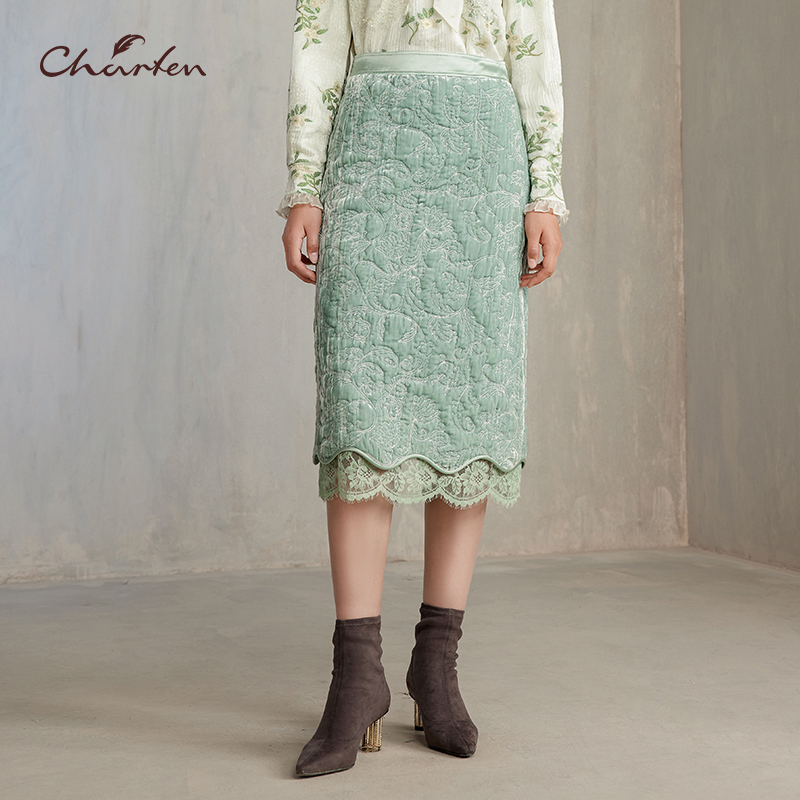 时尚百搭显瘦重工钉珠半身裙