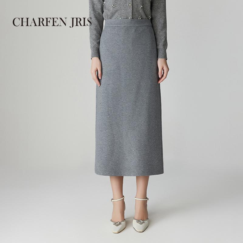 朝峰半身A字修身包臀裙