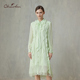 优雅气质高级感荷叶边仙气长袖 CHARFEN朝峰2025春季 新款 连衣裙女