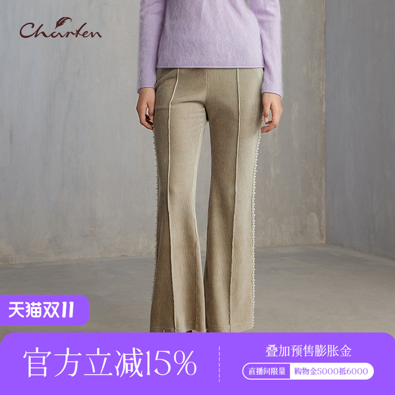CHARFEN冬季新款灯芯绒休闲裤