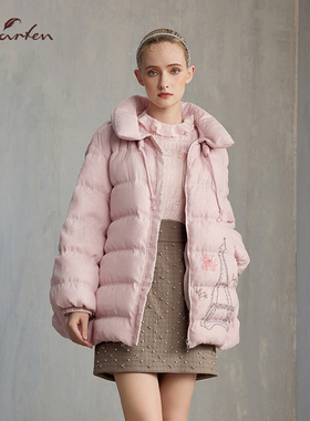 CHARFEN2024冬季新款重工立体钉珠刺绣羽绒服女CFE5F120-1033Y