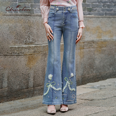 2025春季刺绣显瘦百搭水洗牛仔裤
