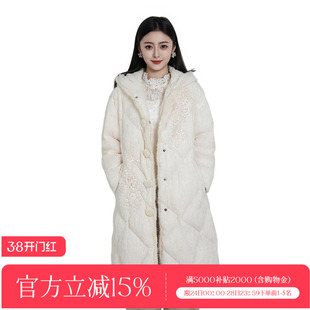 CHARFEN朝峰冬季 设计师重工艺面料羽绒服外套女CFE5F329-3035Y