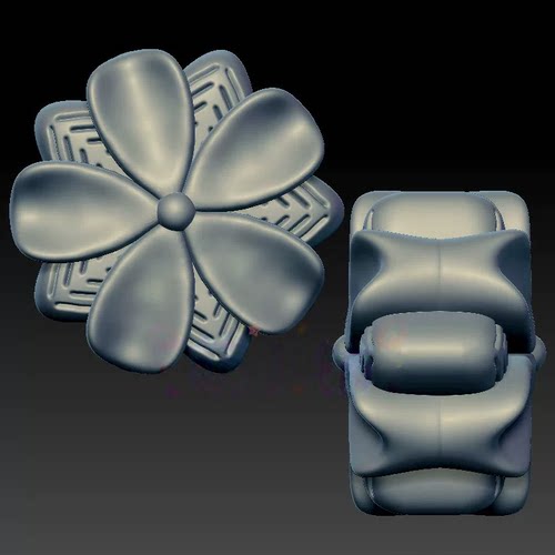 五角星五叶花花朵三维立体图圆雕图stl文件雕刻机3d模型1629