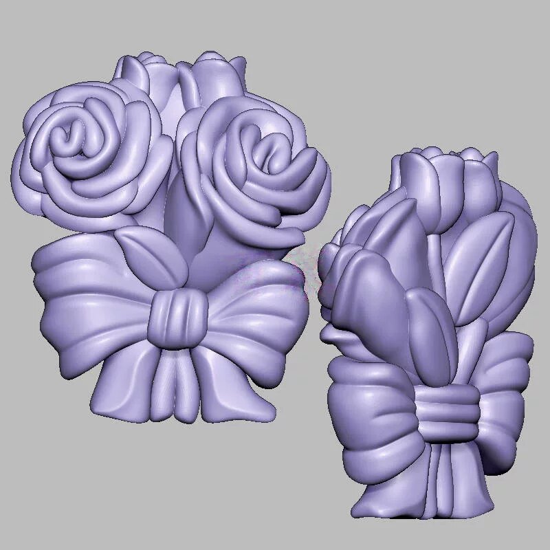 玫瑰花束三维立体图电脑圆雕雕刻图纸stl文件3d打印模型1317