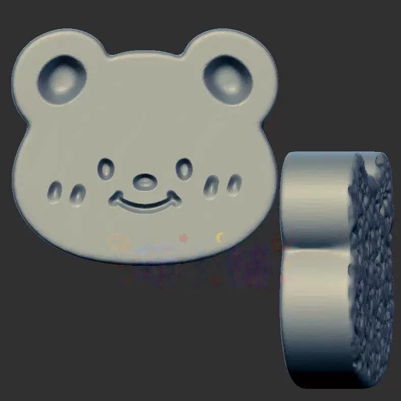 黄油小熊饼干三维立体图3d打印stl文件圆雕图雕刻机3d模型1876
