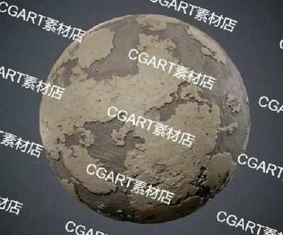 Substance Designer灰泥墙壁脱落材质球 SD墙面土墙面漆掉落SBS