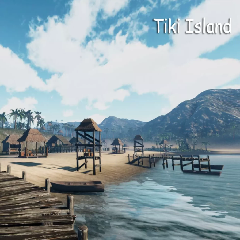 Unity3D小岛海滩椰树木屋场景环境素材包 Tiki Island 2.0