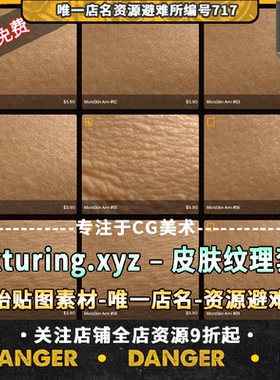 Texturing.xyz – 皮肤纹理套装 microskin人体手臂脚背胸膛贴图