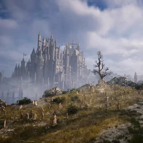 UE5.2中世纪古老山顶宏伟城堡日夜景Castle Grimguard Night Day