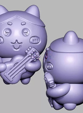 拿吉他乌萨奇三维立体图圆雕图STL文件雕刻机3D模型3214