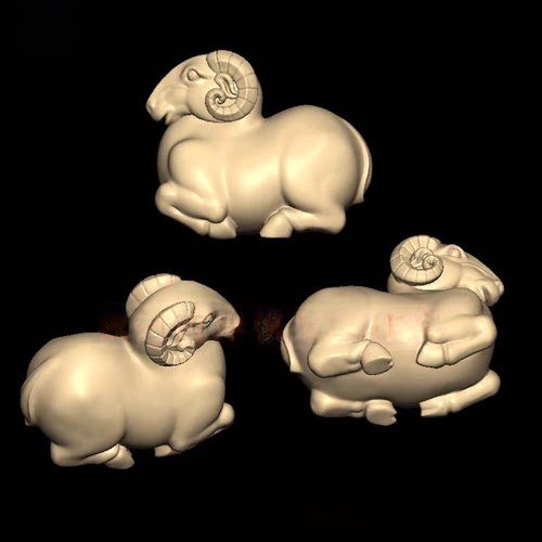 羊 唐羊 stl 3d模型 圆雕图 三维立体 雕刻文件a753
