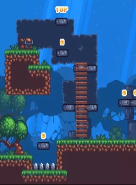 Unity 2D像素游戏森林树木人物素材Forest Pixel Art Tileset 1.0